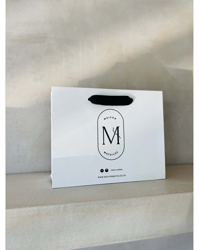 Weiße Luxuspapiertüte – Größe M (35×12×25 cm)