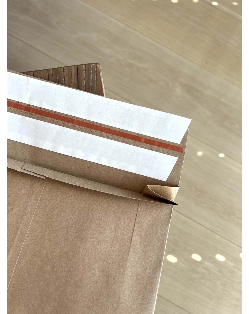 Individuell bedruckbare, reißfeste Kraftpapier-Versandtasche mit Bodenfalte und Klebestreifen – Größe S