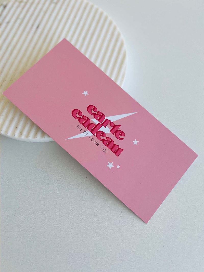 Gift Geschenkkarte – Rosa-Weiß, beidseitig bedruckt