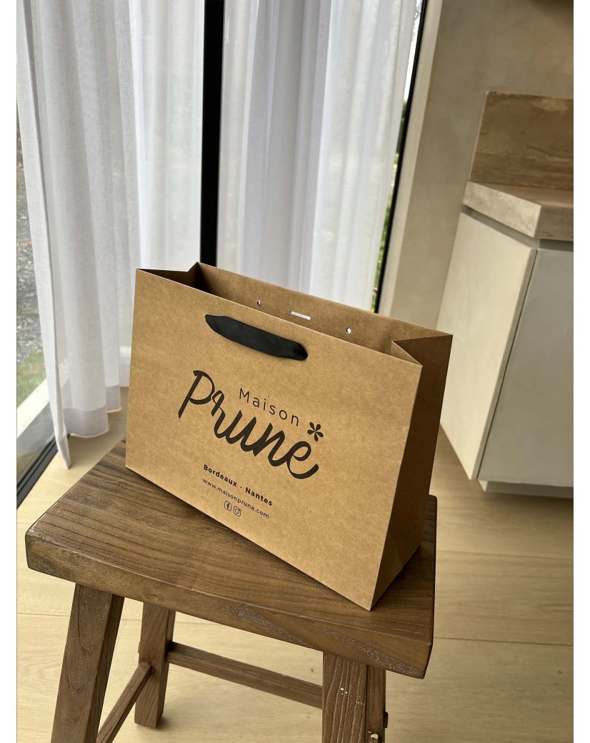 Braune Luxuspapiertüte – Größe M (35×12×25 cm)