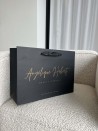 Moonpack Sac papier luxe poignées rubans - Noir M