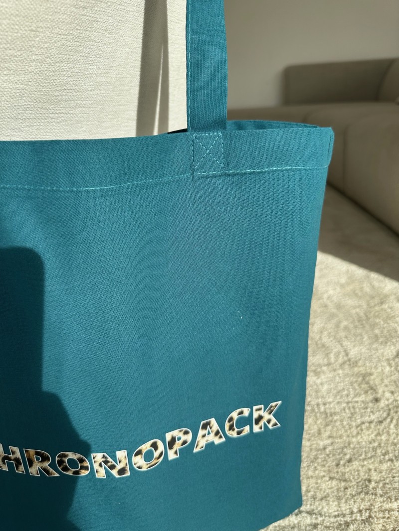 TOTEBAG "PARIJS" PETROL (38x42 cm)
