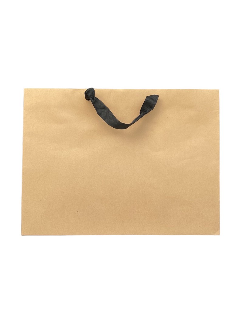 Braune Papiertüte mit schwarzen Satinbändern