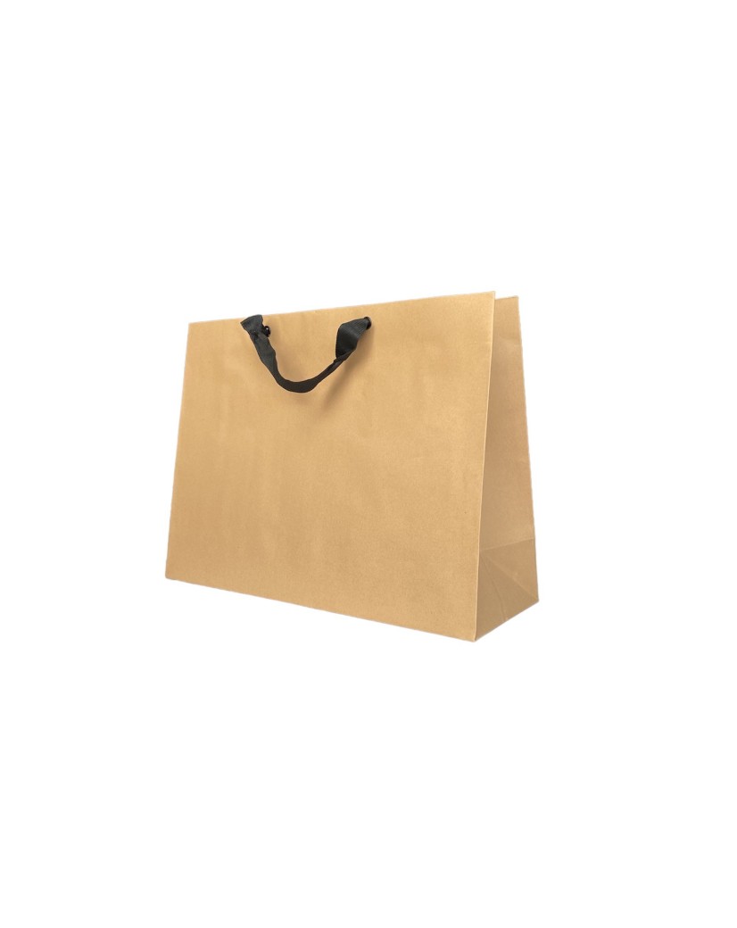 Braune Papiertüte mit schwarzen Satinbändern