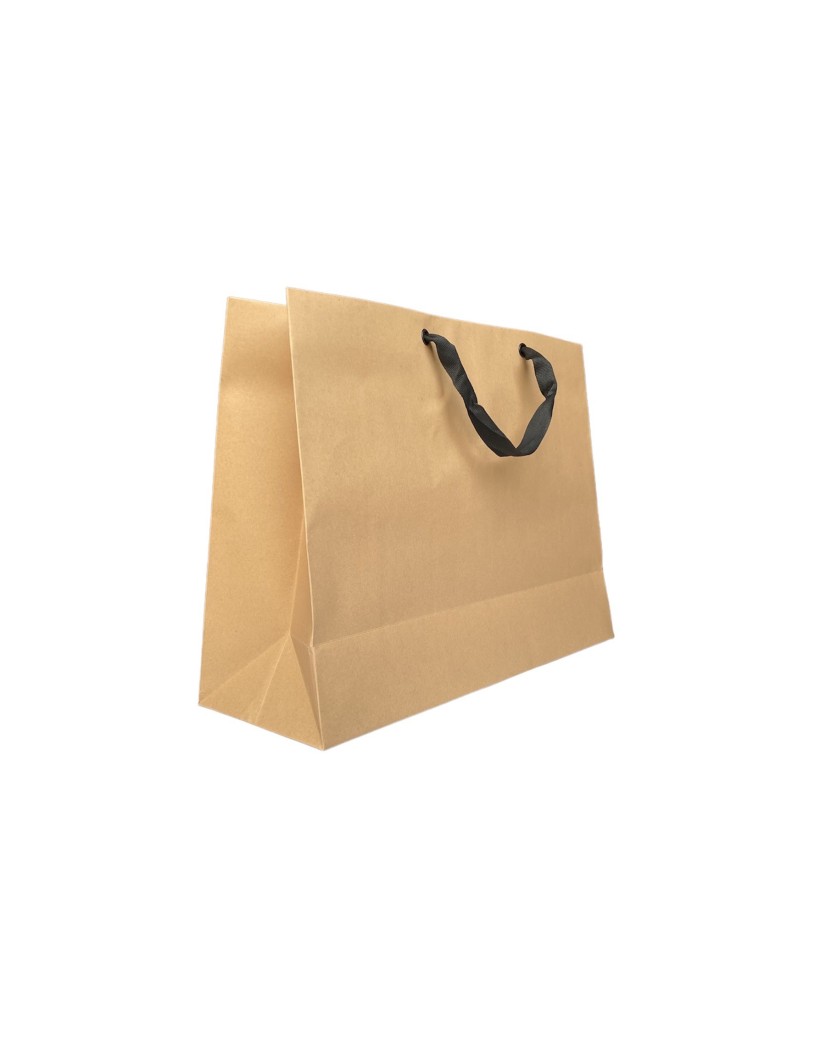 Braune Papiertüte mit schwarzen Satinbändern