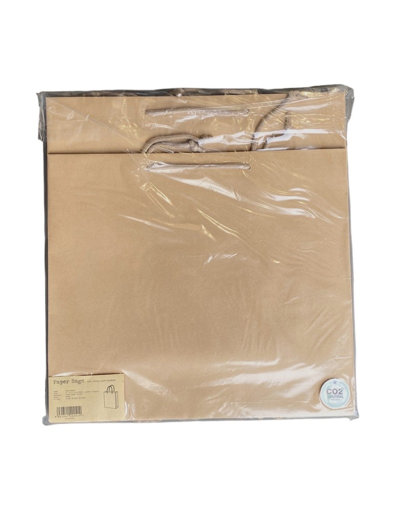 Bolsa de papel kraft con asas de cordón
