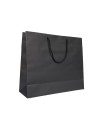 Black paper bag with black cord handles