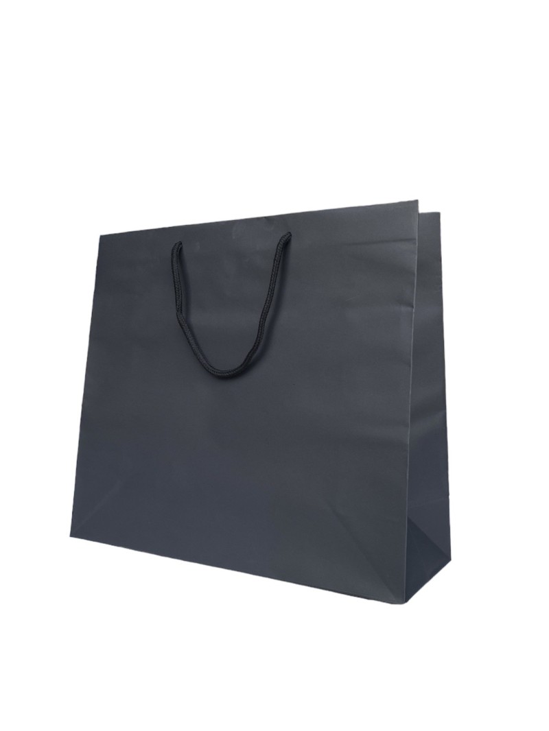 Luxe papieren tas - Handvat Koord Zwart