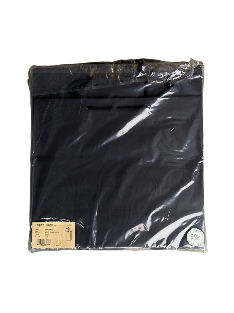 Luxe papieren tas - Handvat Koord Zwart