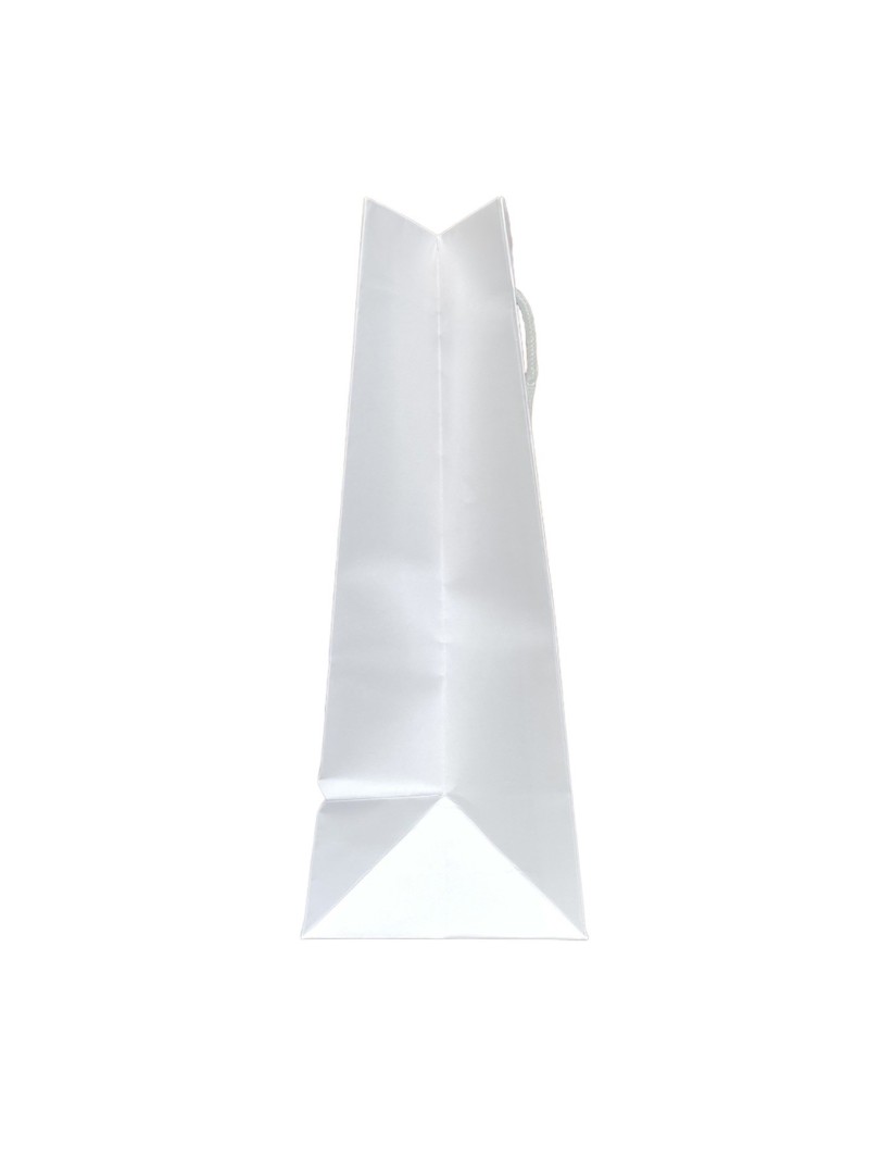 Sac papier Blanc poignée Cordelette Blanc