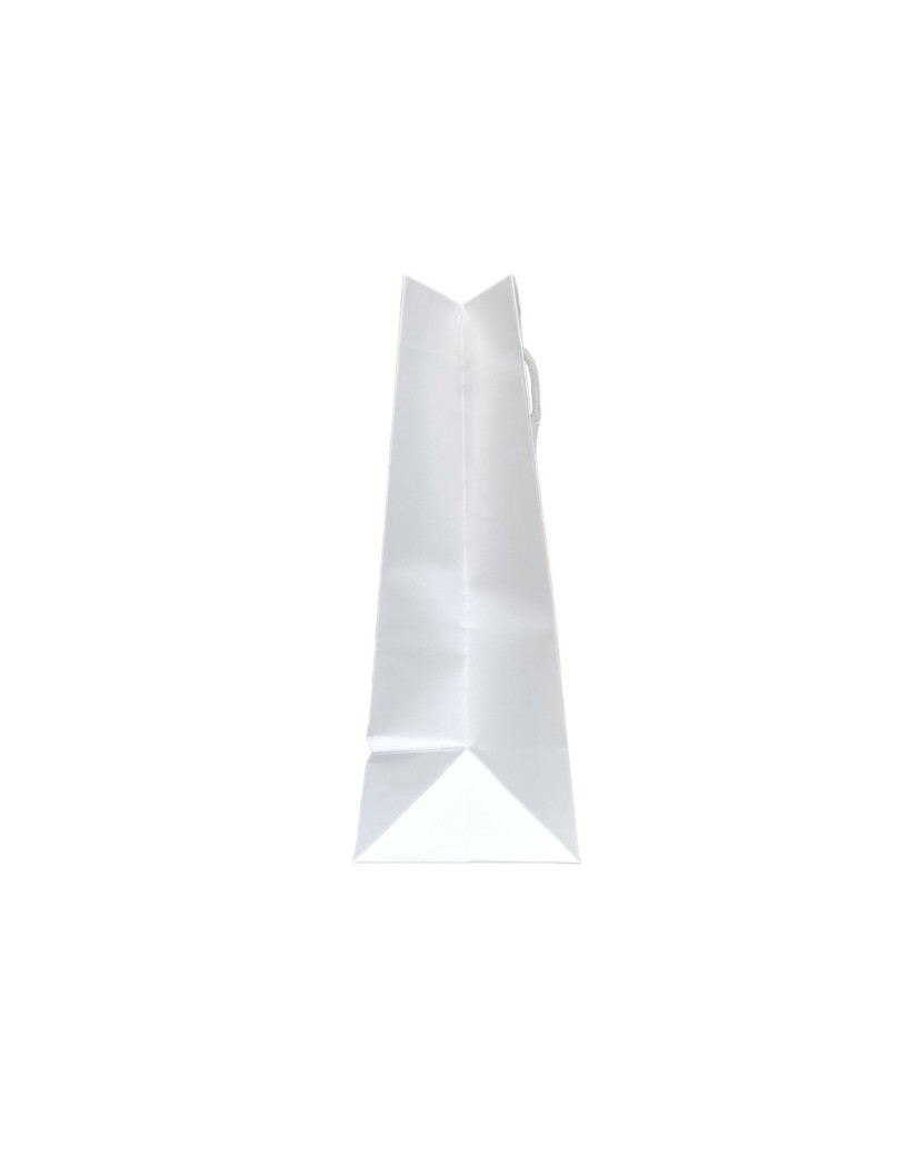 Weiße Papiertüte mit weißen Kordelgriffen
