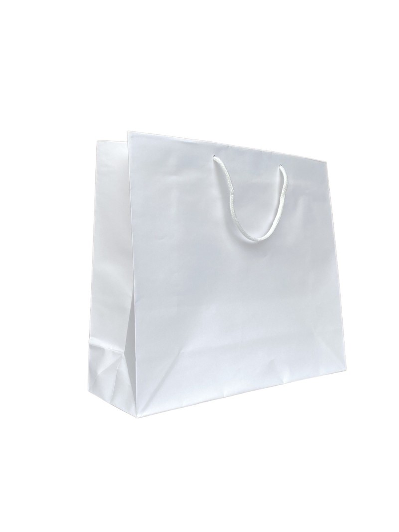 Sac papier Blanc poignée Cordelette Blanc