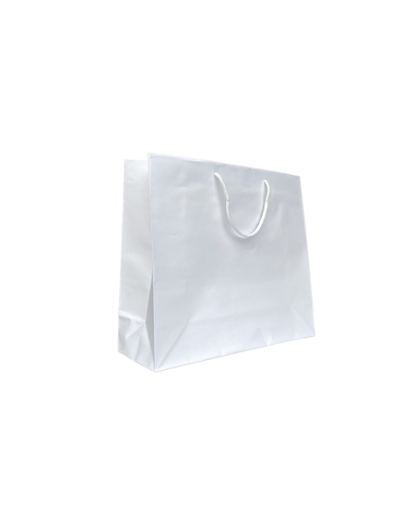 Sac papier Blanc poignée Cordelette Blanc