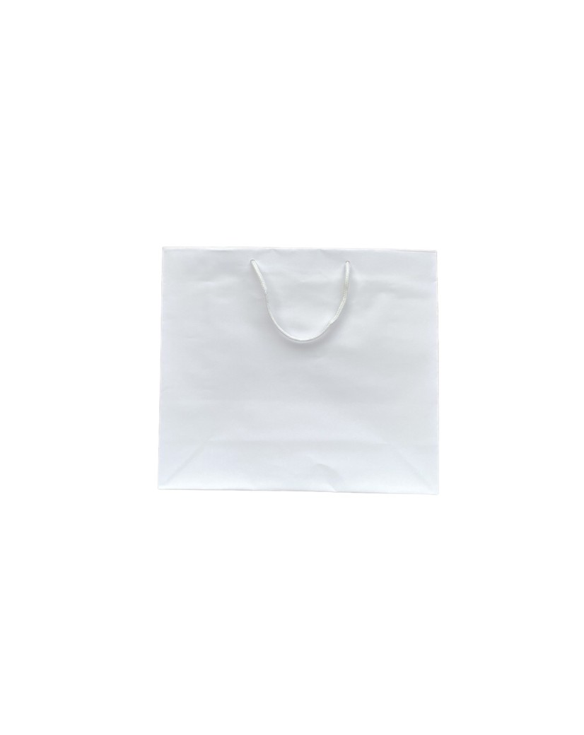 Sac papier Blanc poignée Cordelette Blanc