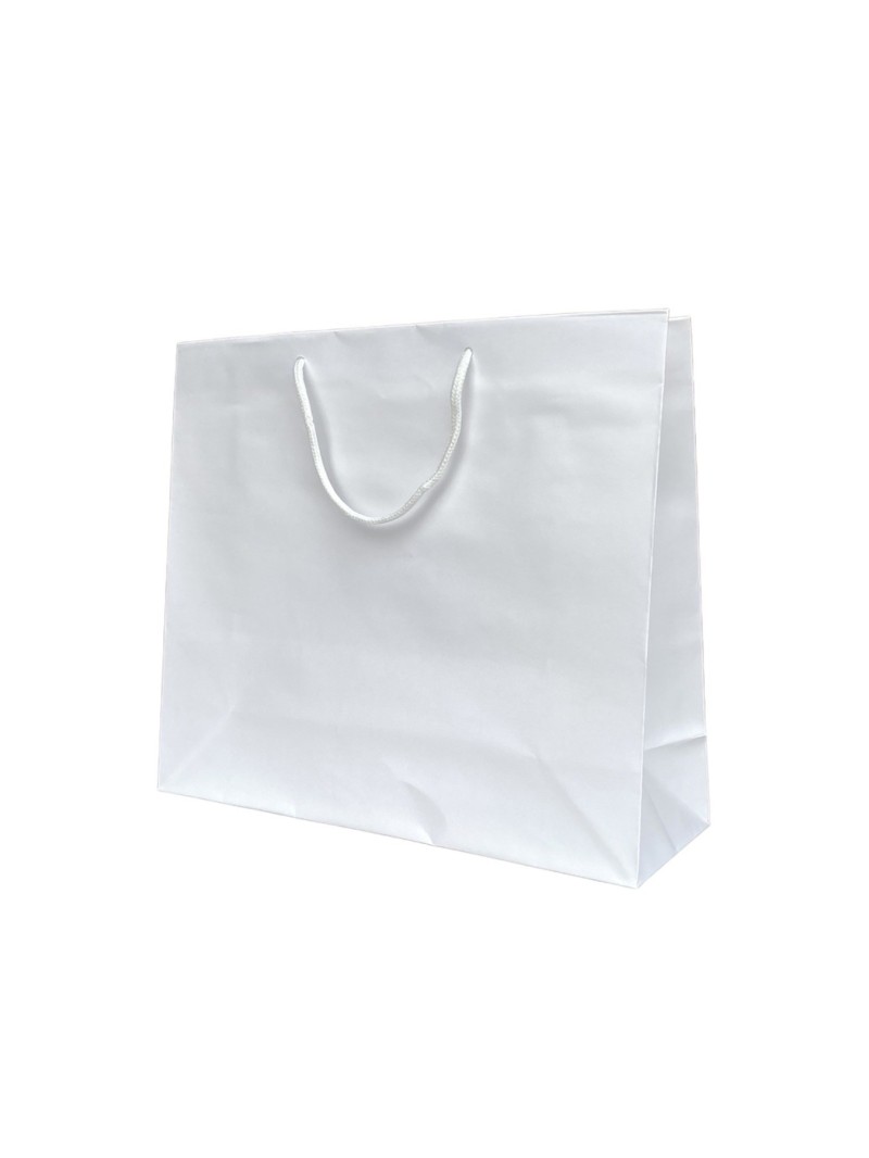 Sac papier Blanc poignée Cordelette Blanc