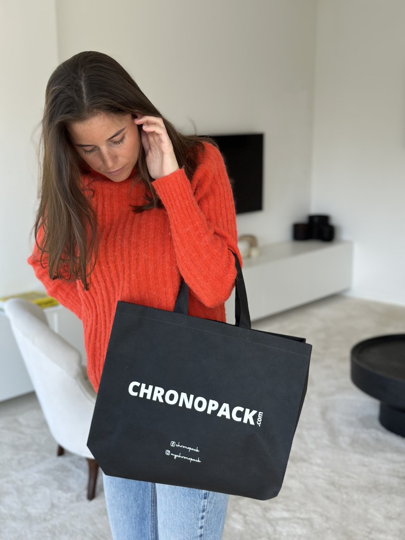 Sac tissu noir personnalisé pas cher et respectueux de l'environnement