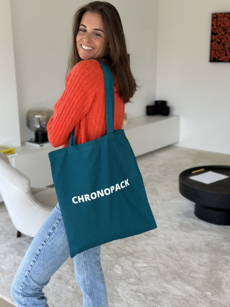 TOTEBAG "PARIJS" PETROL (38x42 cm)
