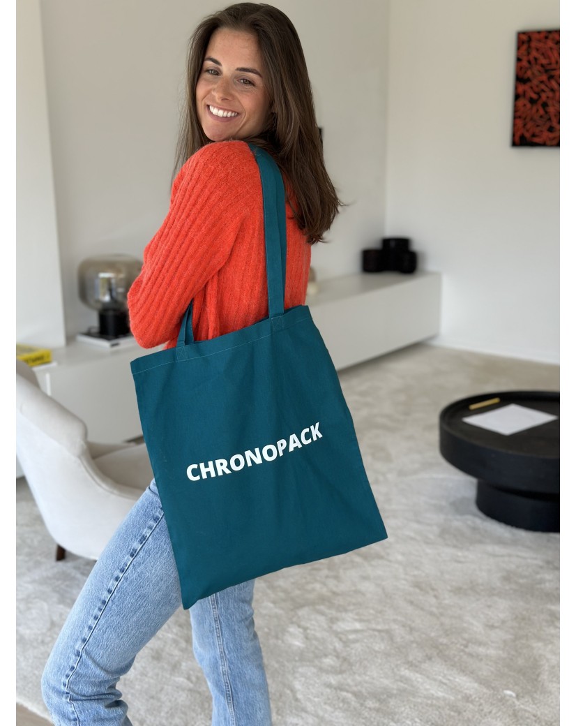 TOTEBAG "PARIJS" PETROL (38x42 cm)