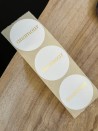Sticker rond 3,8cm - Wit (Goud/Zilver logo)