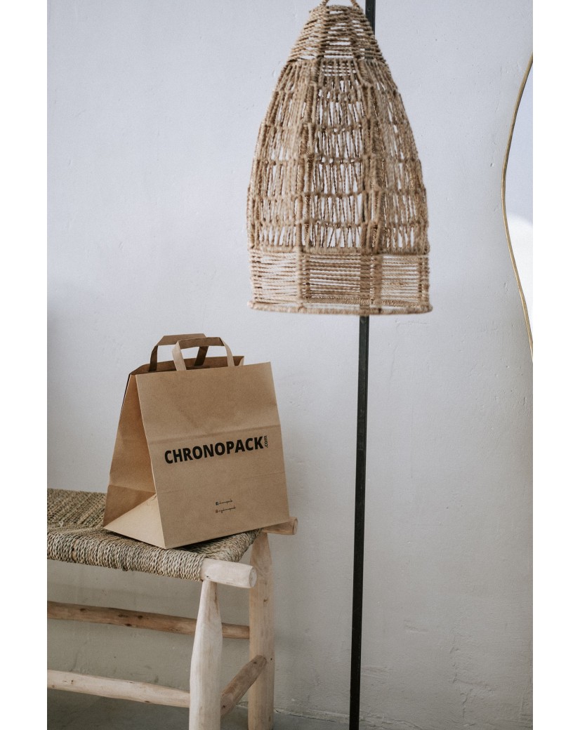 Braune Papiertüten mit Flachgriffen – Snack/Takeaway-Format (32×21×33 cm)