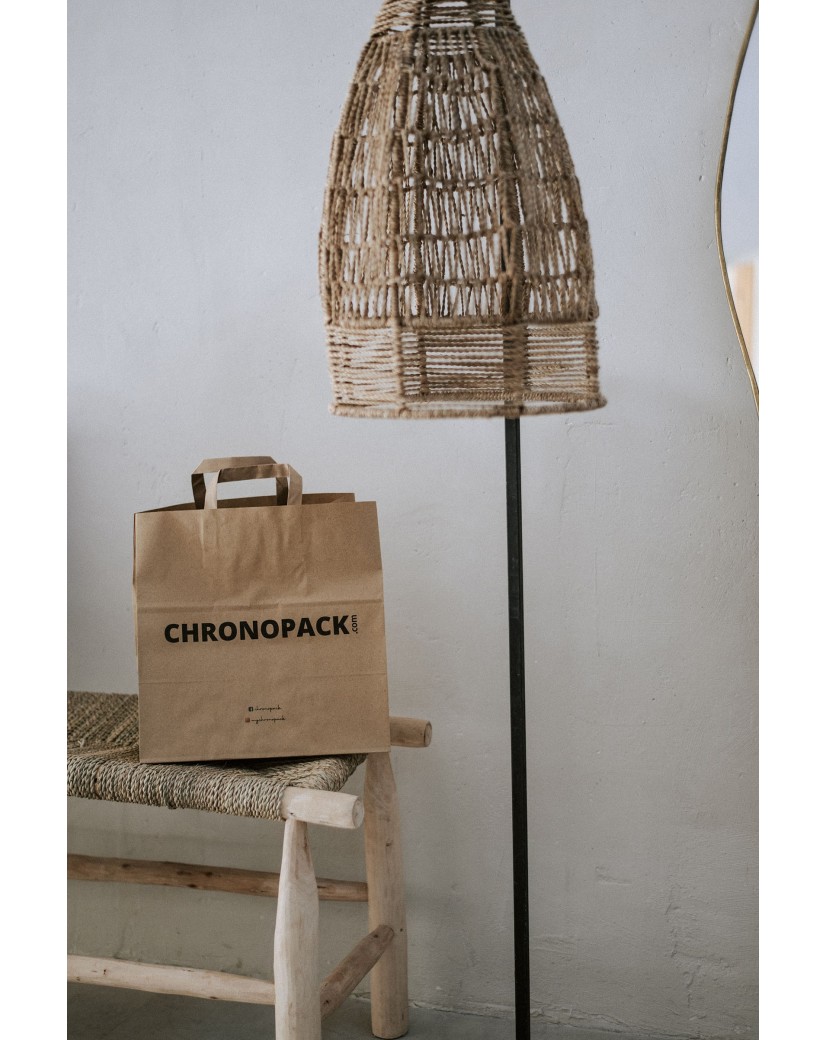 Braune Papiertüten mit Flachgriffen – Snack/Takeaway-Format (32×21×33 cm)