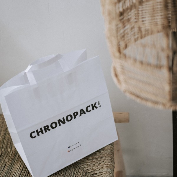 Sacs poignées plates - Blanc SNACK TAKEAWAY (32x21x33cm)