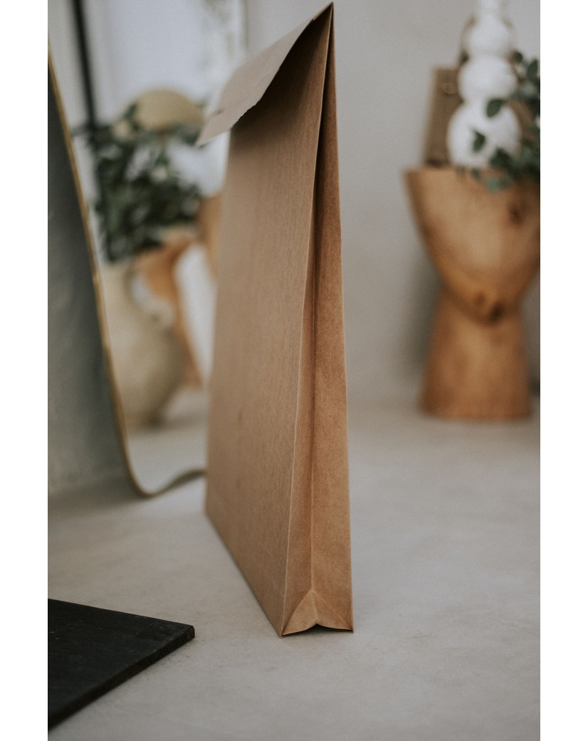 Individuell bedruckbare, reißfeste Kraftpapier-Versandtasche mit Bodenfalte und Klebestreifen – Größe L