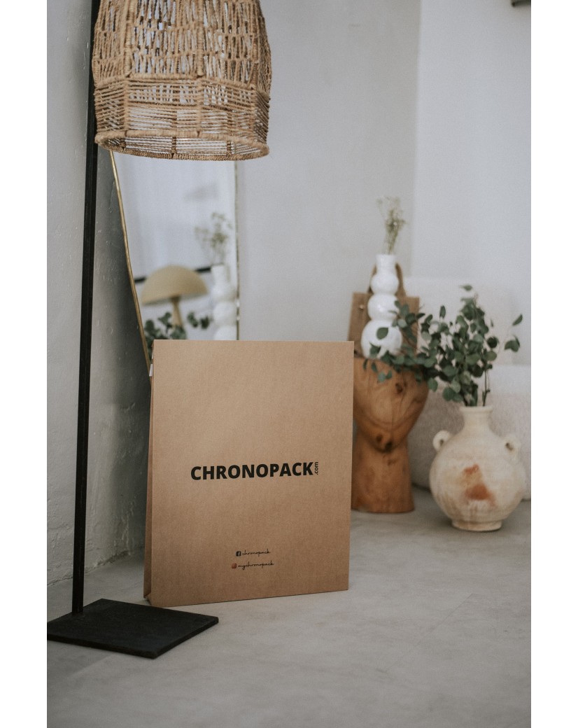 Individuell bedruckbare, reißfeste Kraftpapier-Versandtasche mit Bodenfalte und Klebestreifen – Größe L
