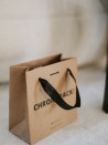 Luxe Papieren Tas - Handvat Zwart Lint - Kraft XS
