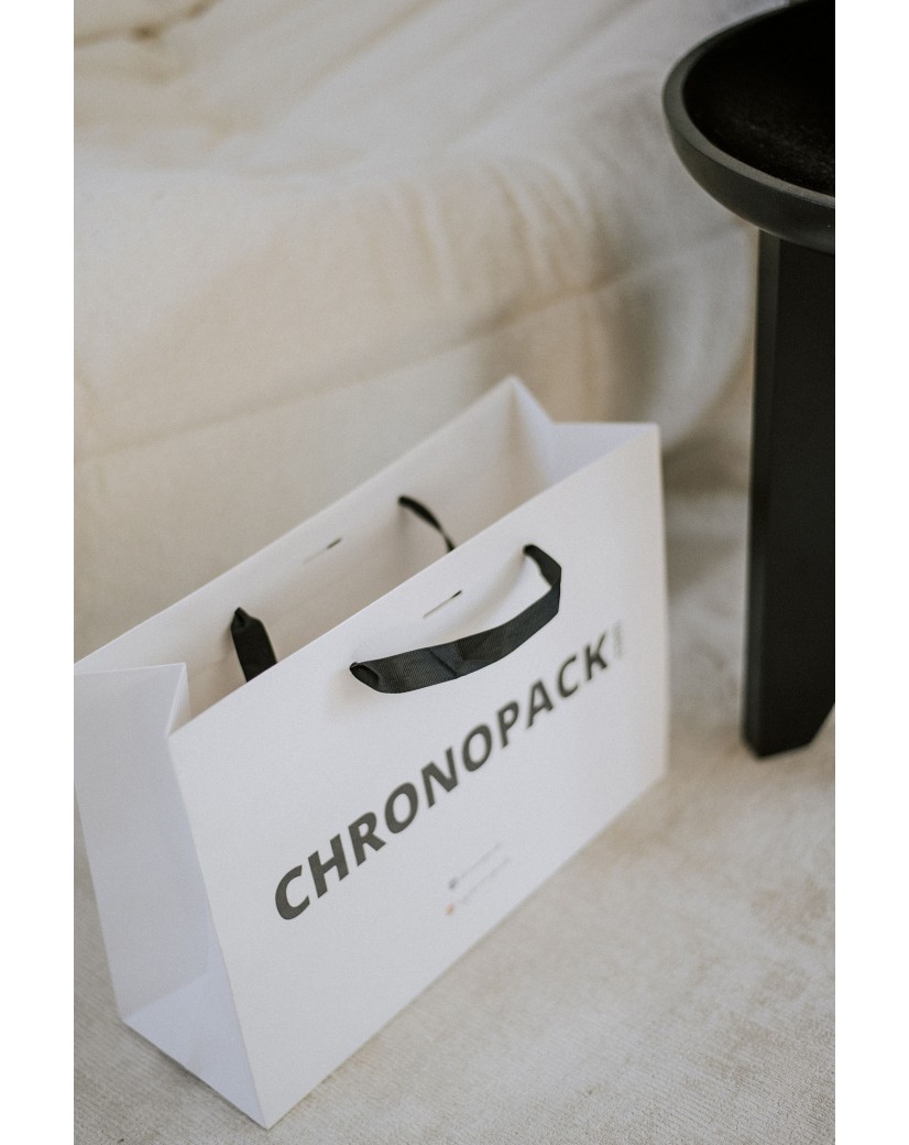 Sac papier Luxe - Blanc M (35x12x25cm)