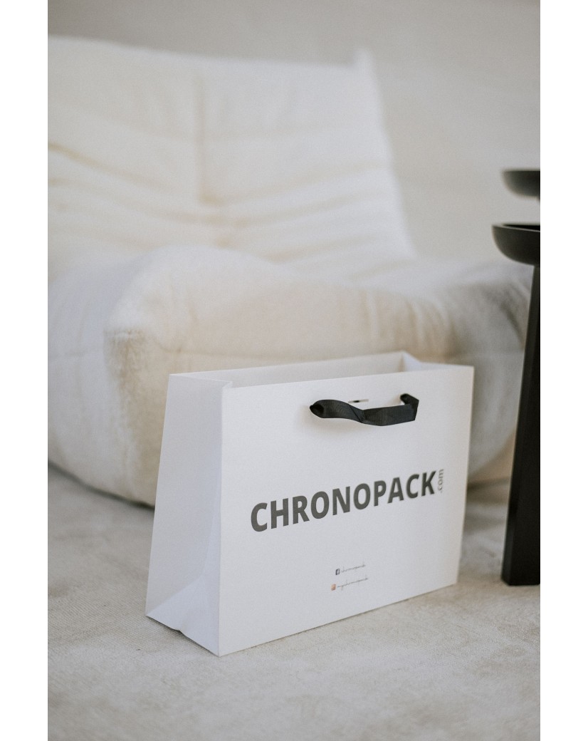 Sac papier Luxe - Blanc M (35x12x25cm)