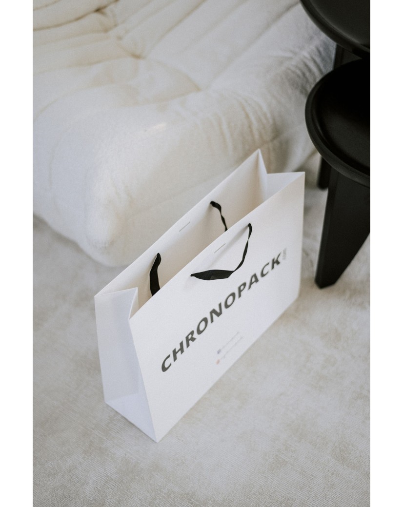 Weiße Luxuspapiertüte – Größe L (45×14×35 cm)