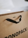 Luxe Papieren Tas - Handvat Zwart Lint - Kraft L