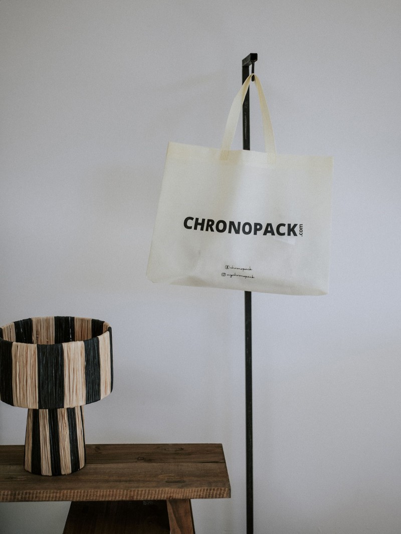 Sac tissu beige personnalisé pas cher et respectueux de l'environnement