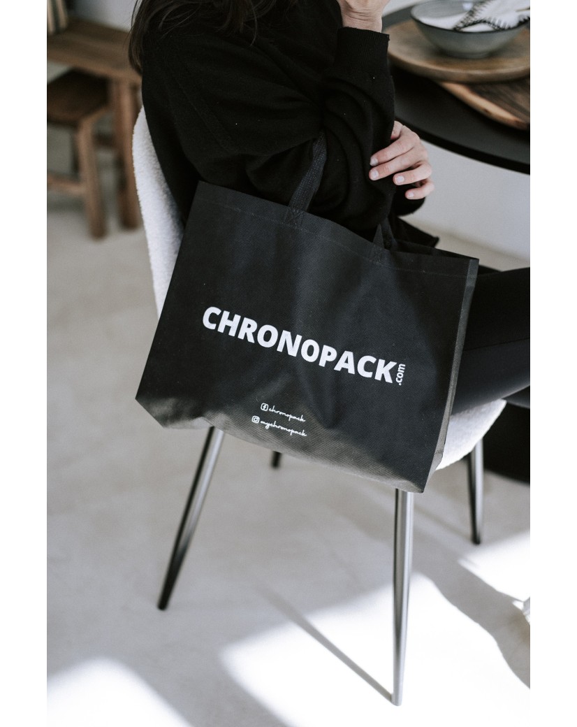 Sac tissu noir personnalisé pas cher et respectueux de l'environnement