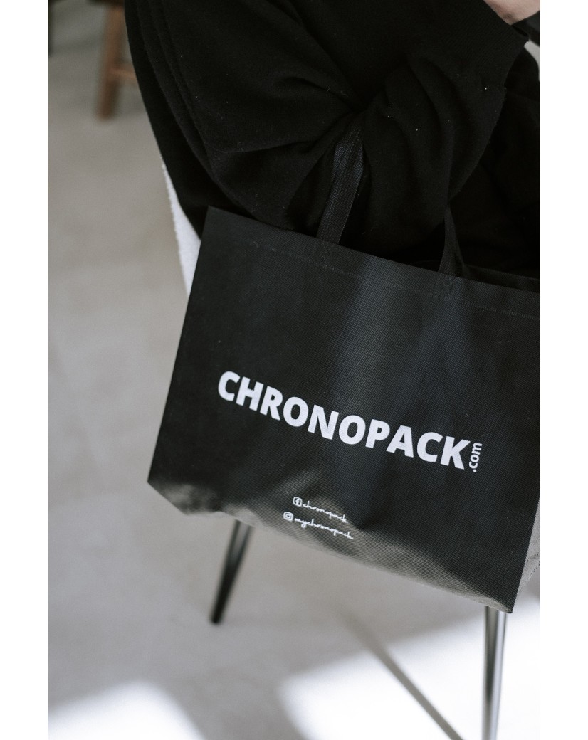Sac tissu noir personnalisé pas cher et respectueux de l'environnement