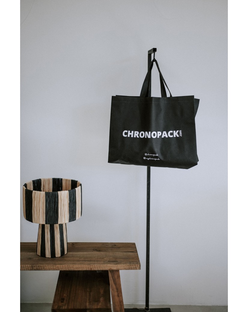 Sac tissu noir personnalisé pas cher et respectueux de l'environnement