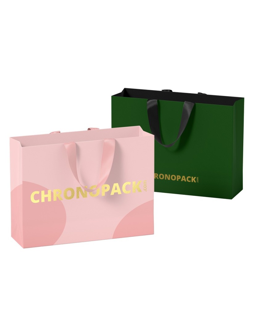 Luxe papieren tas "Monaco"- 100% gepersonaliseerd - M (35x12x25 cm)