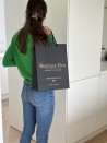 Luxury paper bags - Black M - Drawstring handles