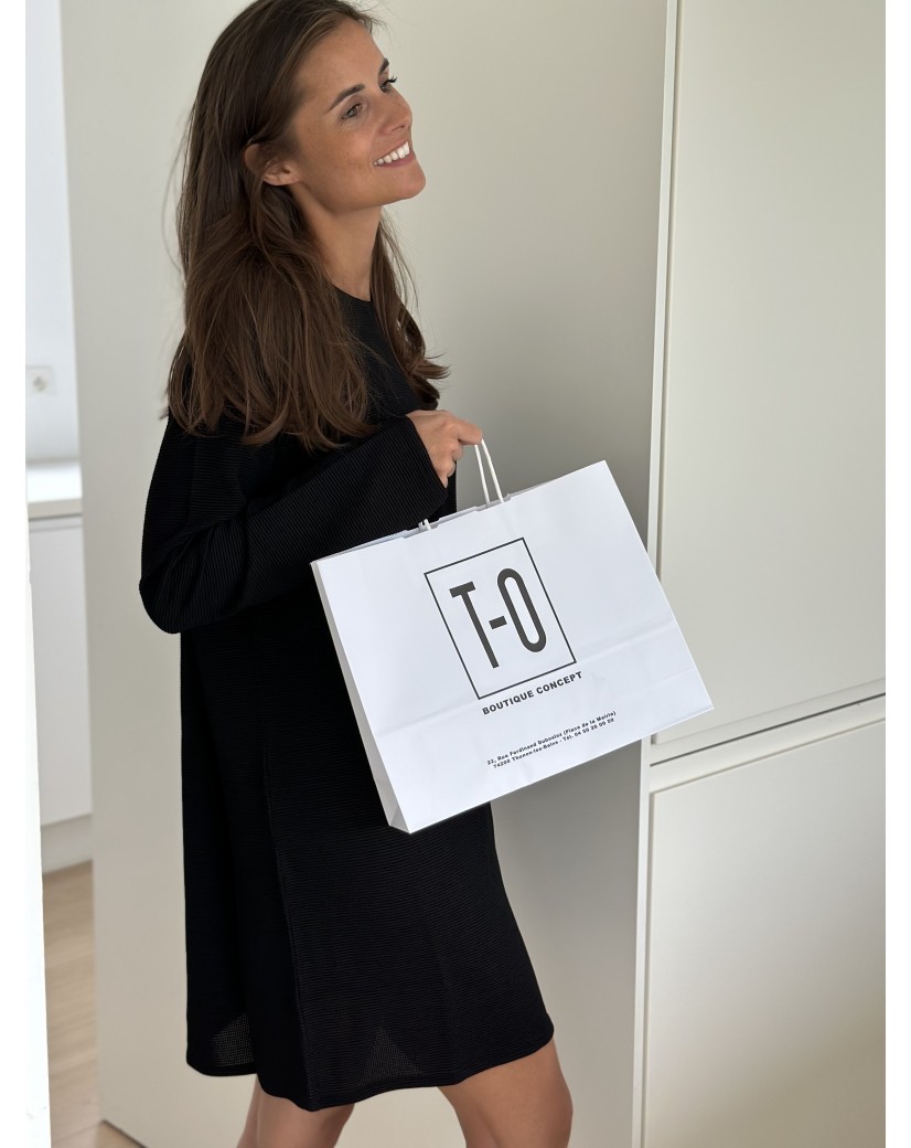 TAS MET GEDRAAID HANDVAT - WIT M HORIZONTAAL (32x9x26,5cm)