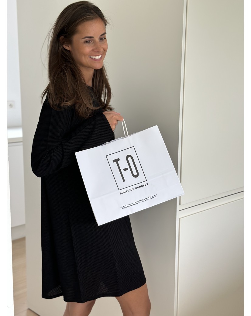 TAS MET GEDRAAID HANDVAT - WIT M HORIZONTAAL (32x9x26,5cm)