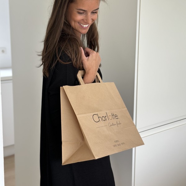 Bolsa de papel kraft personalizable 26x14x32cm a partir de 70 EUR por 200 bolsas