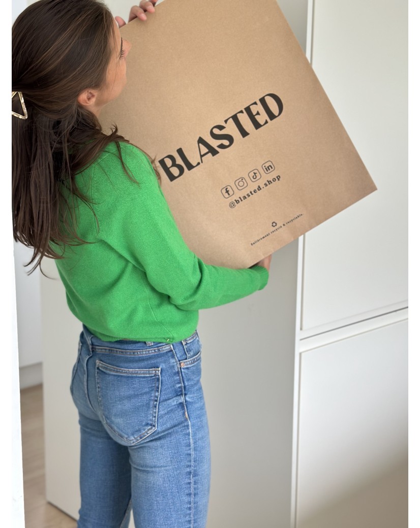 Individuell bedruckbare, reißfeste Kraftpapier-Versandtasche mit Bodenfalte und Klebestreifen – Größe L