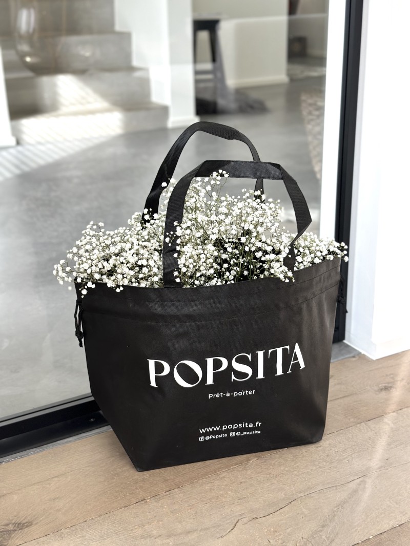 Sac Non Tissé Personnalisé Noir – Cabas Publicitaire modèle Nice L | Moonpack