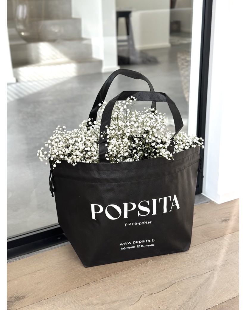 Sac Non Tissé Personnalisé Noir – Cabas Publicitaire modèle Nice L | Moonpack