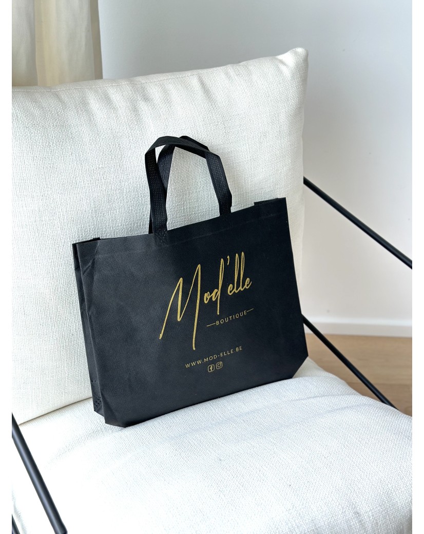 Sac tissu noir personnalisé pas cher et respectueux de l'environnement