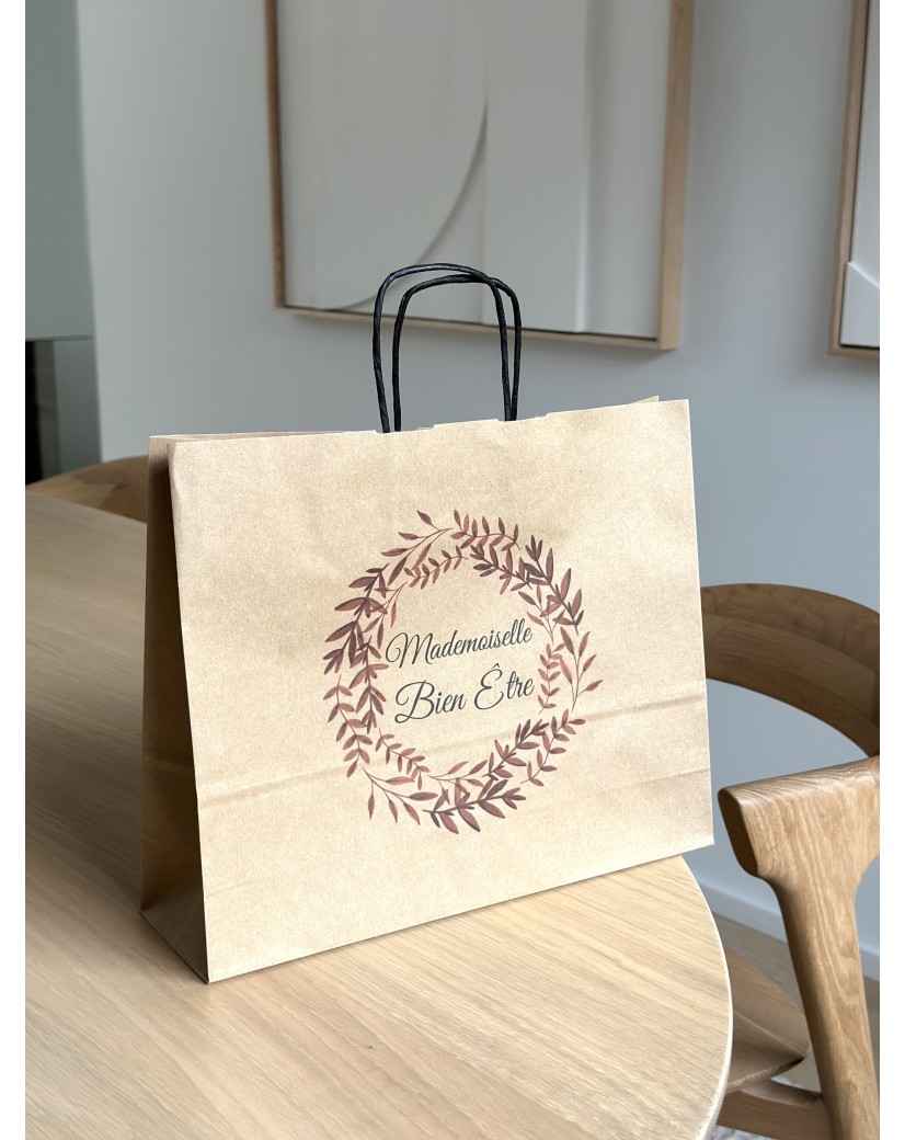 Bolsa kraft M Horizontal Asas Negras – Sencilla Y Personalizable