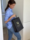 Luxury paper bags - Black M - Drawstring handles