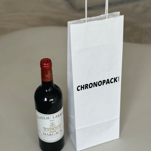 Sac blanc 1 bouteille personnalisable, livraison express & bas prix.