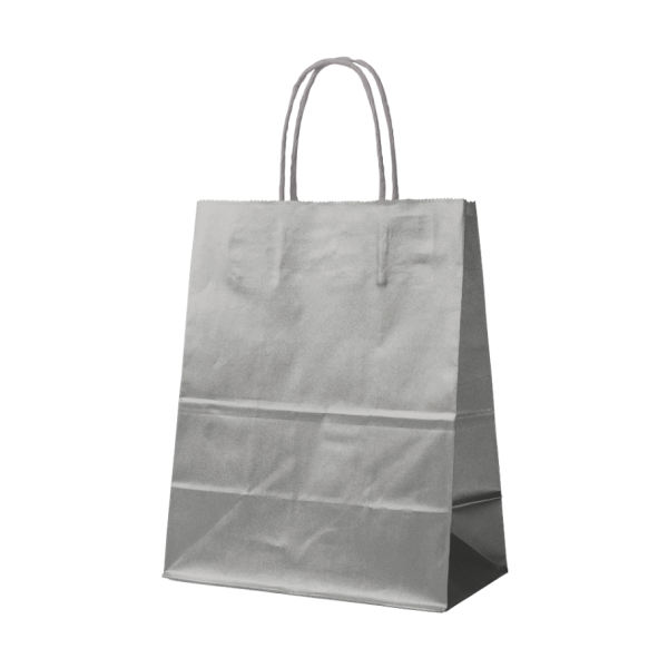 Bolsa de papel Plata L (32x12x41cm)